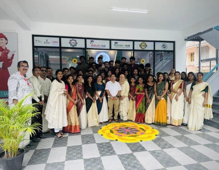 Career Campus students celebrating Onam festival with traditional culture and unity in Kerala