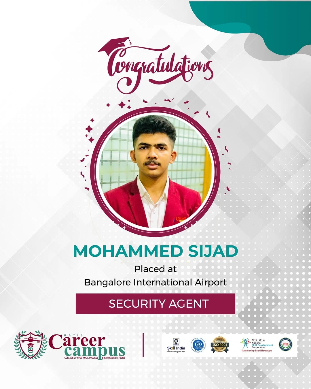 Smiling Students After Career Campus Placement from the Best Aviation Academy in Kerala