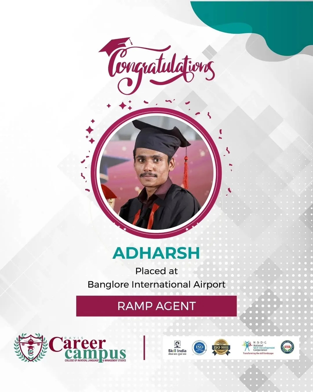 Proud Students Celebrating Career Campus Placement at the Best aviation academy in Kerala