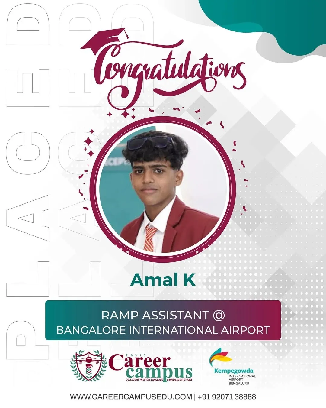 Successful Students Celebrating Career Campus Placement at the Best aviation academy in Kerala