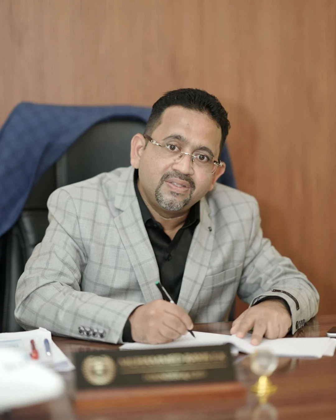 CEO Rayees Chokli addressing students at Aviation and Management Institute in Kochi